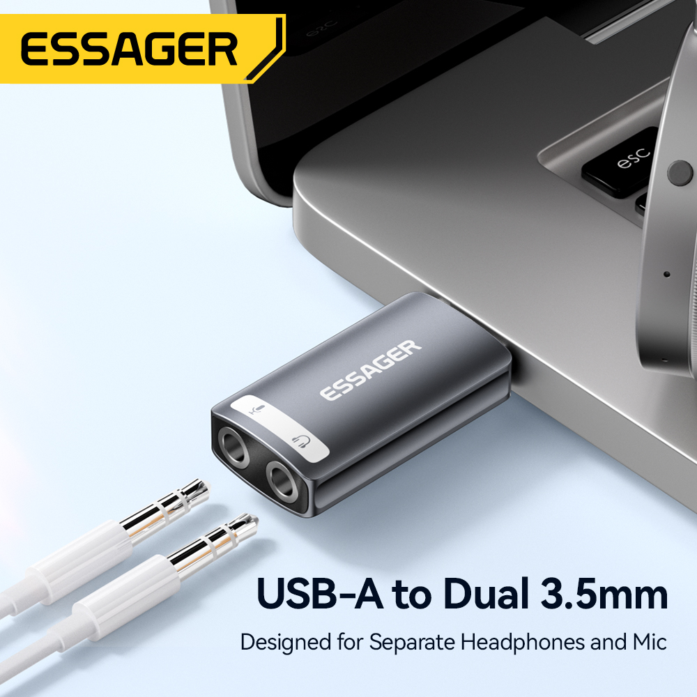 Essager karta dźwiękowa USB ze – Audio Splitter Y recenzja i cena