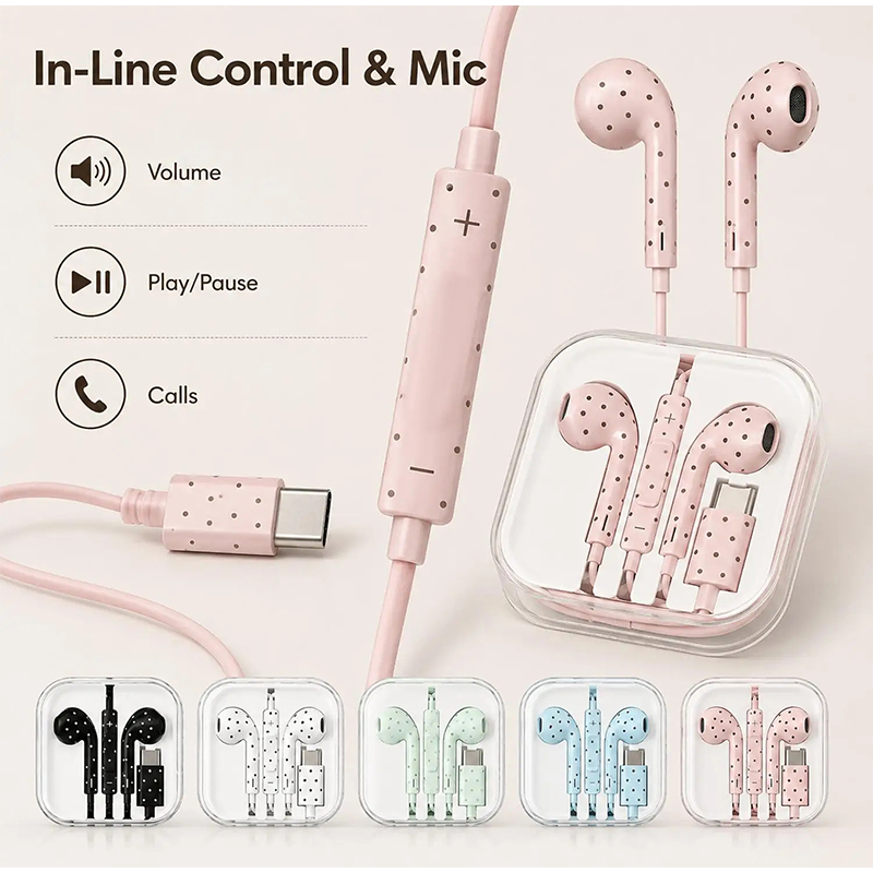 Słuchawki douszne z wzorem w k – Wired Earphone Mic recenzja i cena